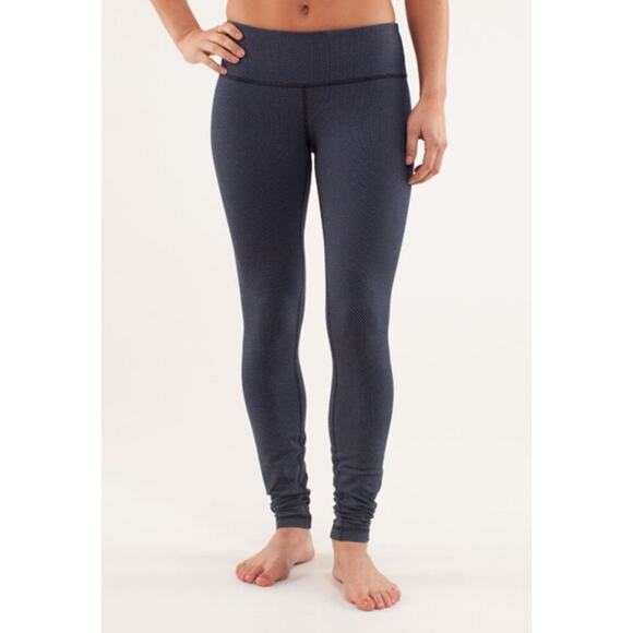 Lululemon Wunder Under Pant *Diamond‎ Dot Luon Blue Womens size 4 - Picture 1 of 6